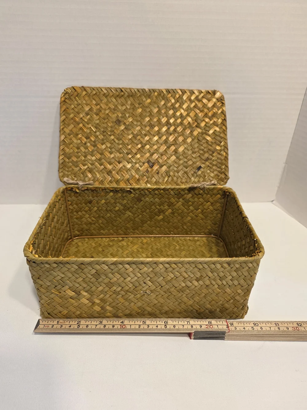 Natural Woven Seagrass Storage Box Set in Tan - 3 Piece